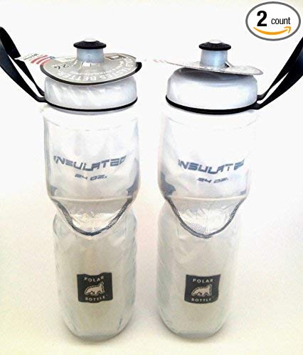 Polar Insulated White 24oz 2-Pack Water Bottle Made in USA