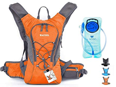 WACOOL Waterproof Hydration Bladder Pack, Cycling Backpack, Hiking Lightweight Daypack