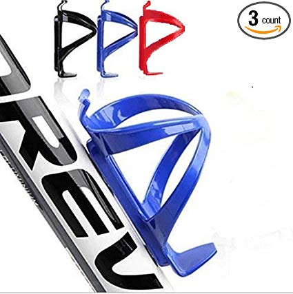 Set of 3 (Black, Red, Blue) Cycling Bike Bicycle Drink Water Bottle Holder Cage Rack