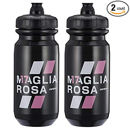 Giant Giro d'Italia Bike Water Bottles - 600ml, Black Maglia Rosa (2 Pack)