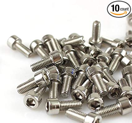 Pack of 10 Hexagon 5mm M5 Screws for MTB Mountain Bike Bicycle Cycling Bottle Cage Holder Handlebar Silver