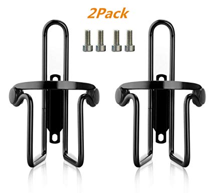 Allnice 2 Pack Water Bottle Cages Lightweight Anti Rust Aluminum Alloy Welded Bike Bicycle Cycling Handlebar Water Bottle Cage Holder Rack Bracket Bike Accessory for MTB/Road/BMX (Black)