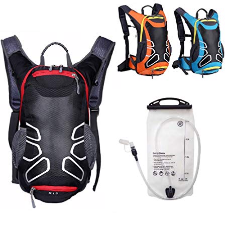Waterproof Hydration Backpack Superior Quality w LEAK PROOF 2L BPA Free TPU Water Bladder, Silicone Bite Tip & Shut Off Valve -Back Pack for Men, Women, Hiking, Running, Cycling,Camping,Outdoor Sports