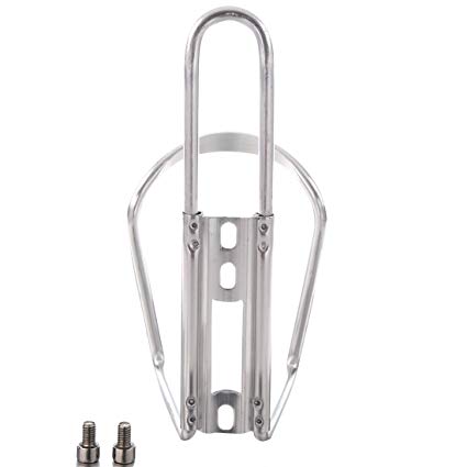 Bicycle Water Bottle Holder - TOOGOO(R) Aluminum handlebar water bottle kettle rack Cage Holder - Silver Tone