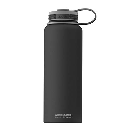 Asobu, The Mighty Flask, Wide Mouth Insulated Water Bottle, Stainless Steel, 40 oz.